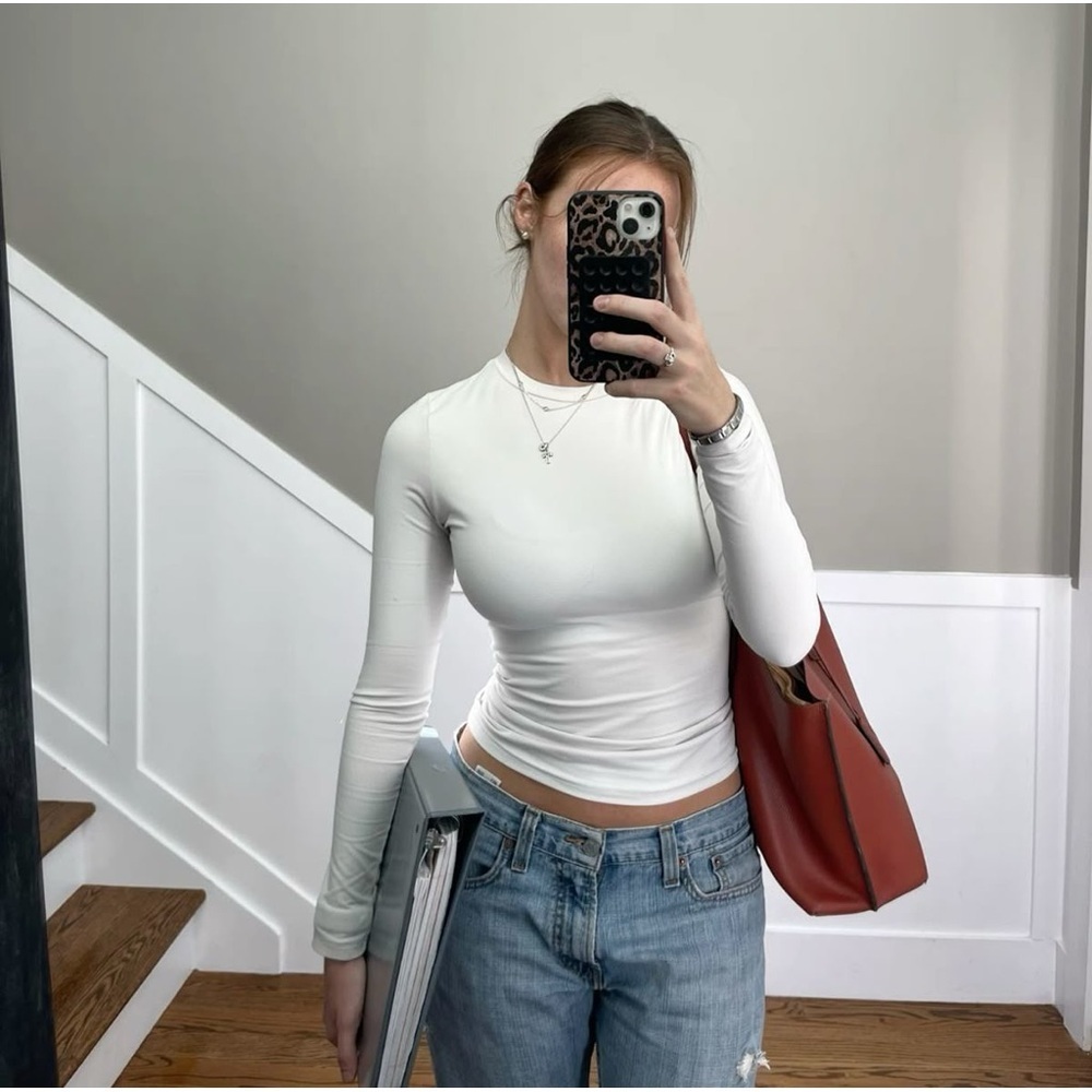 SKIMS NEW White Cotton Long Sleeve XS